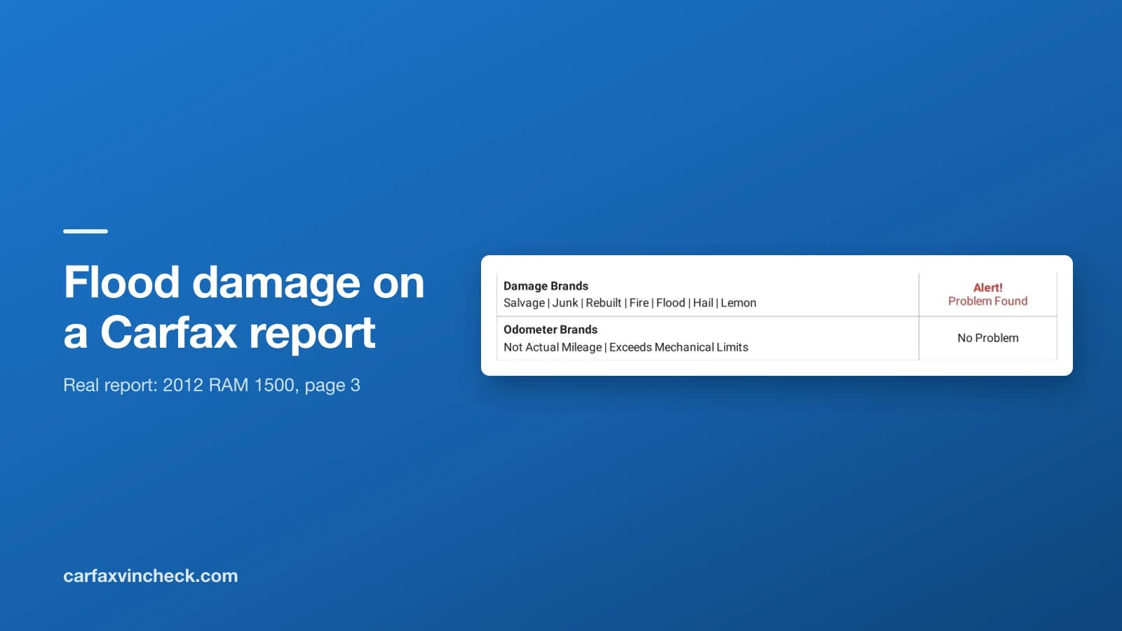 Flood damage on a Carfax report: how it shows, and how it hides